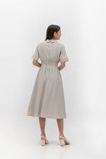 CAITLYN SHIRT RUCHED MIDI DRESS