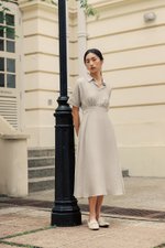 CAITLYN SHIRT RUCHED MIDI DRESS