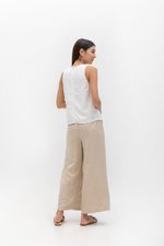 HEATHER SLEEVELESS BUTTONDOWN LINEN TOP