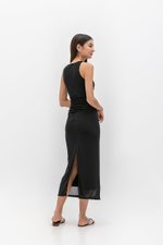 LYKKA RUCHED MESH MAXI DRESS