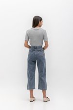 WESLEY PLEATED STRAIGHT LEG DENIM JEANS (PETITE)