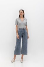WESLEY PLEATED STRAIGHT LEG DENIM JEANS (PETITE)