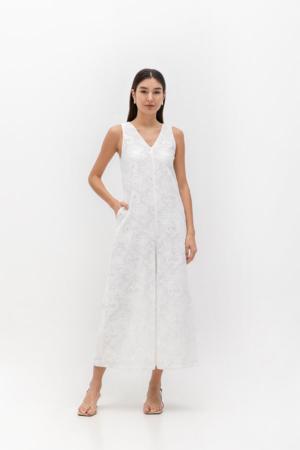 KASSI EMBROIDERED JUMPSUIT W SASH
