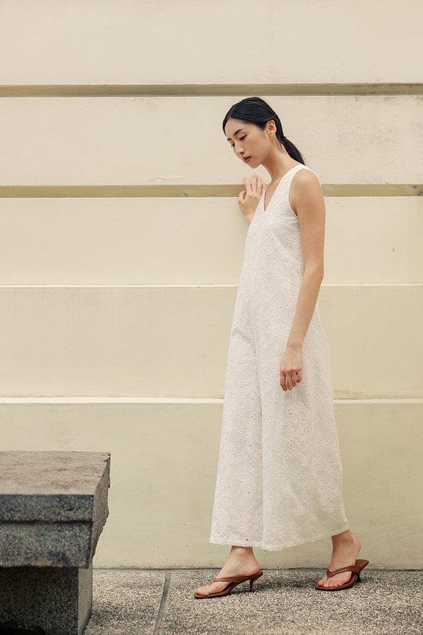 KASSI EMBROIDERED JUMPSUIT W SASH