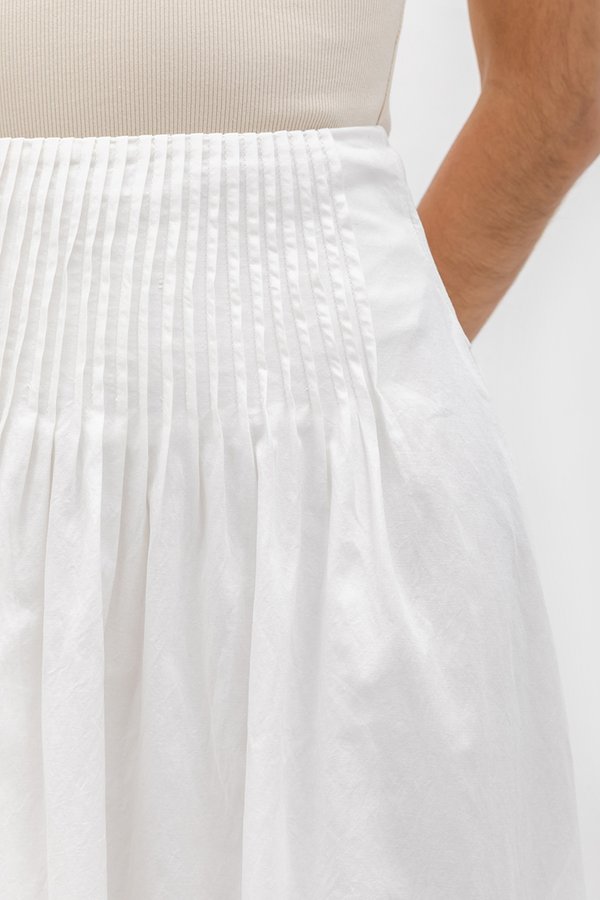 HANNAH PIN TUCK MIDI SKIRT (REGULAR)