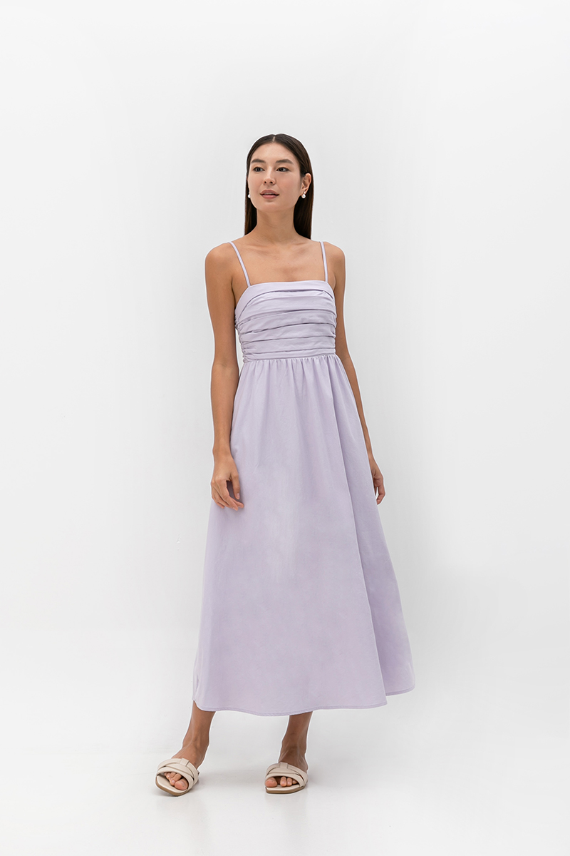 KIEVA PLEATED CHEST CAMISOLE MAXI DRESS