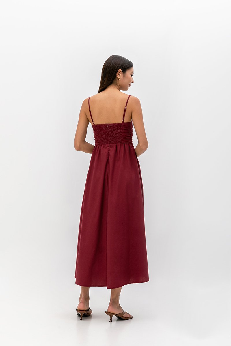 KIEVA PLEATED CHEST CAMISOLE MAXI DRESS