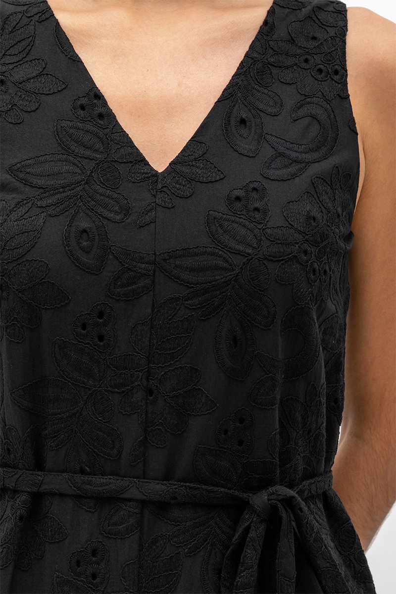 KASSI EMBROIDERED JUMPSUIT W SASH