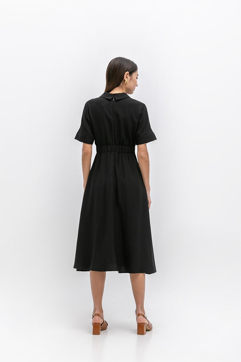 CAITLYN SHIRT RUCHED MIDI DRESS