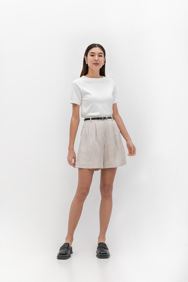 DANNI PLEATED LINEN SHORTS