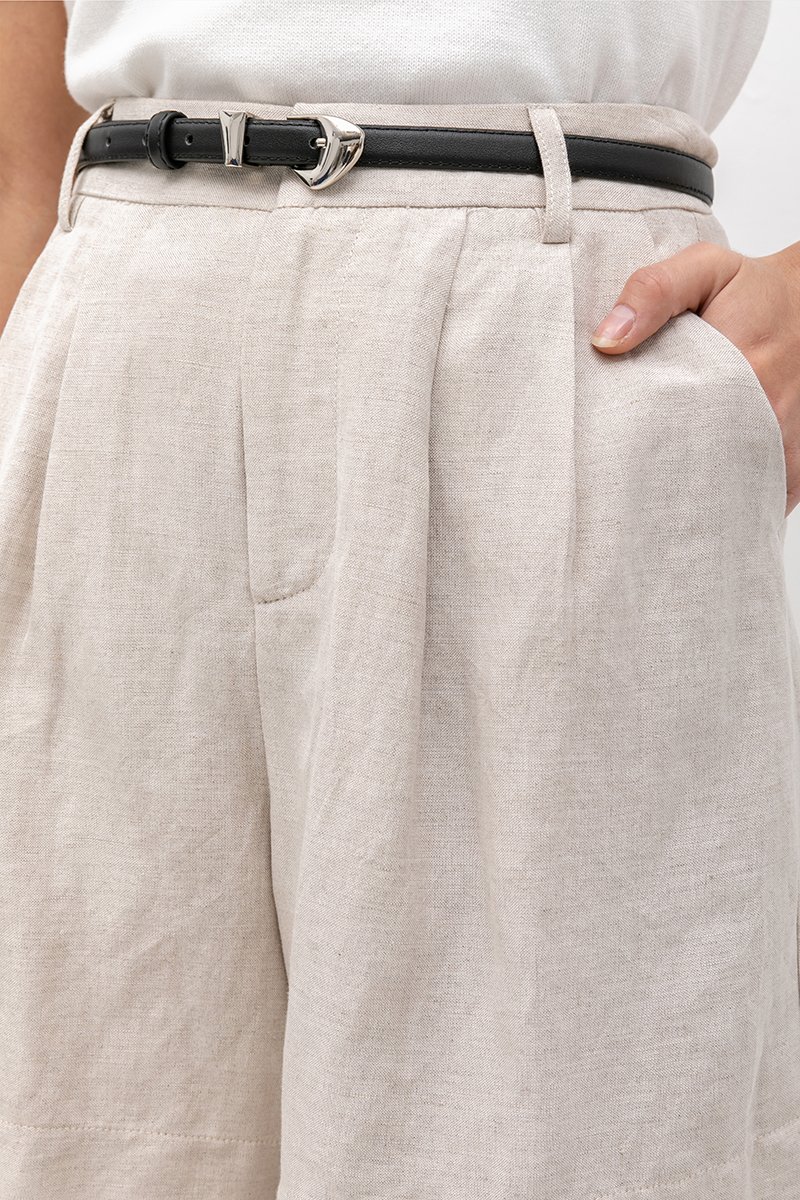 DANNI PLEATED LINEN SHORTS