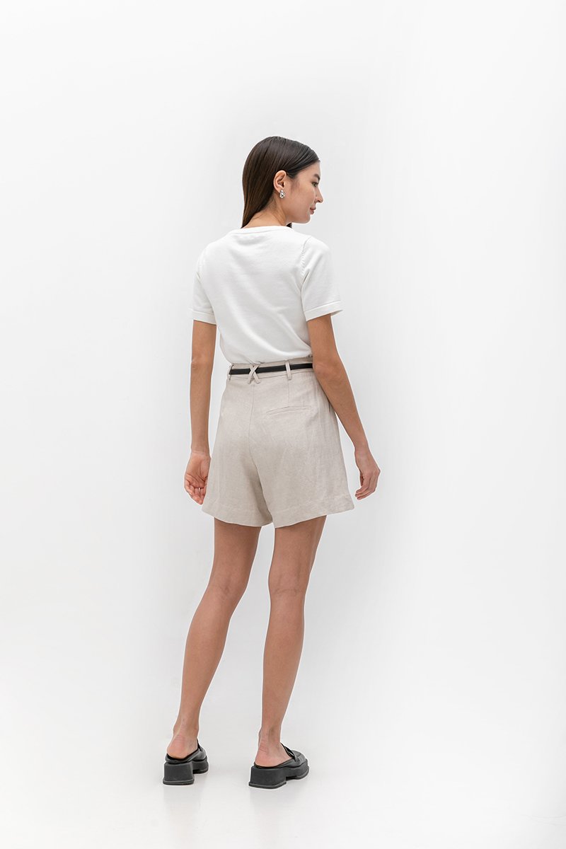 DANNI PLEATED LINEN SHORTS