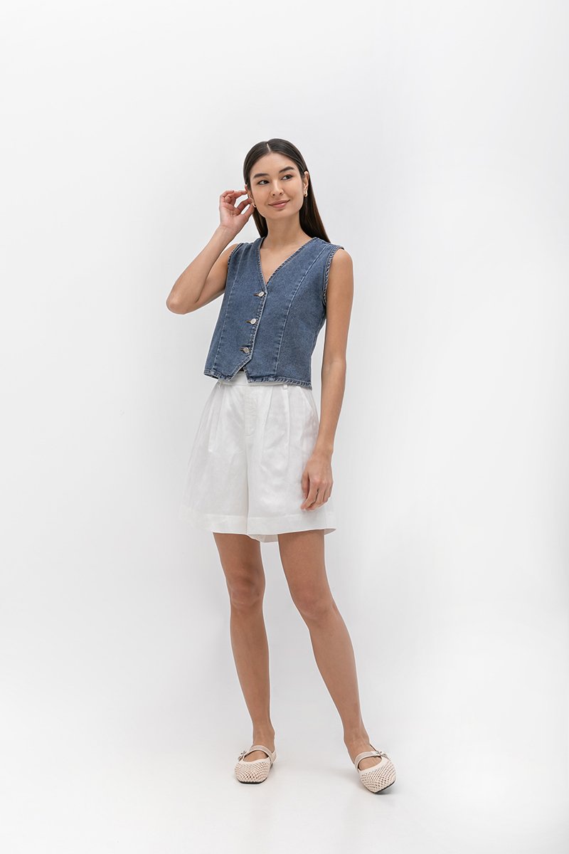DANNI PLEATED LINEN SHORTS