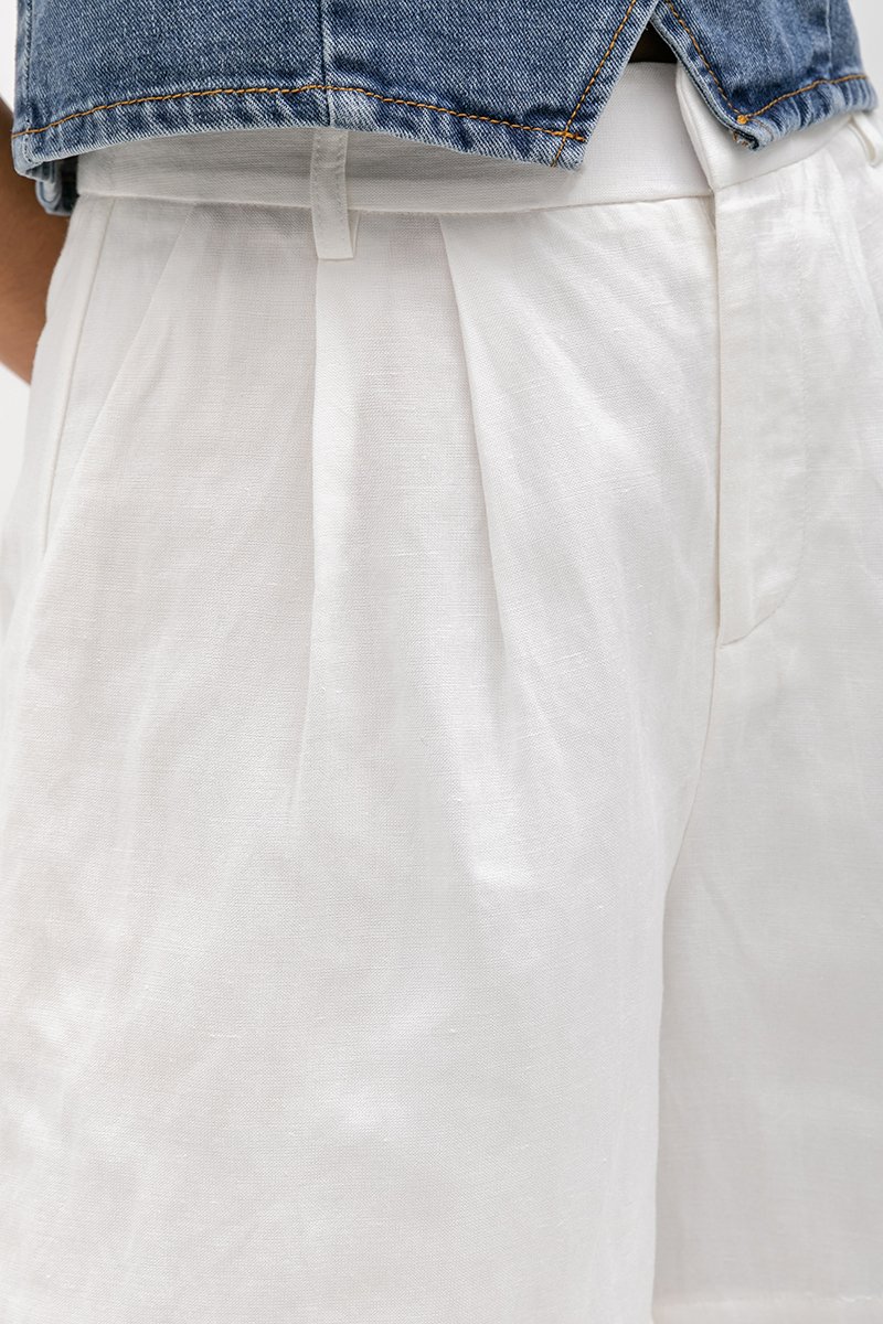 DANNI PLEATED LINEN SHORTS