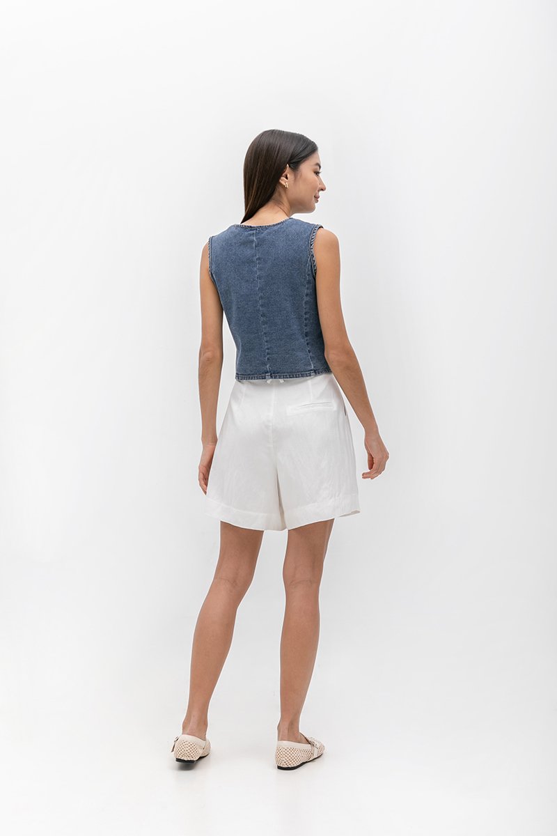 DANNI PLEATED LINEN SHORTS