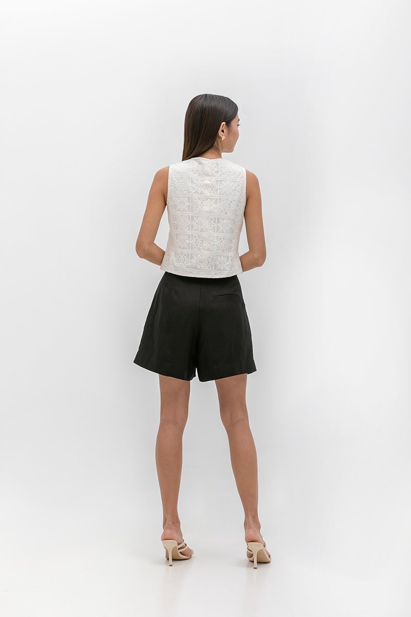 DANNI PLEATED LINEN SHORTS