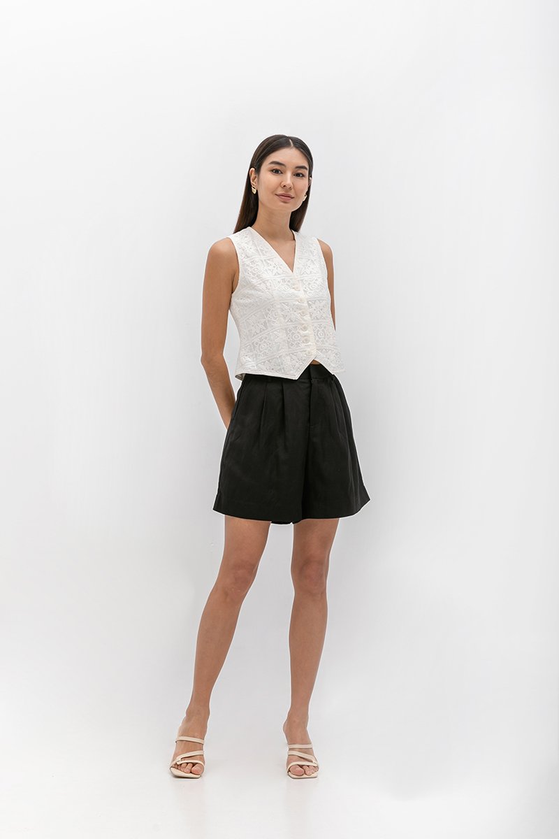 DANNI PLEATED LINEN SHORTS