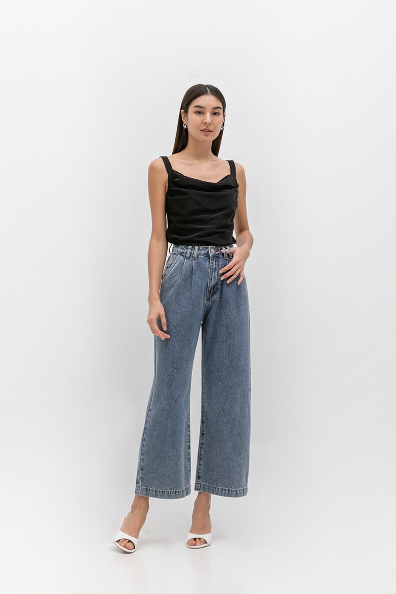 WESLEY PLEATED STRAIGHT LEG DENIM JEANS (REGULAR)