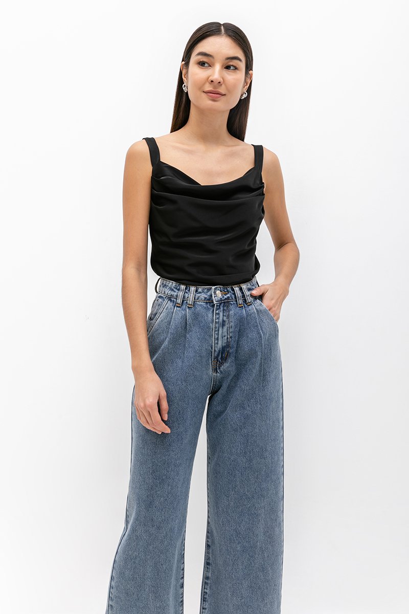 WESLEY PLEATED STRAIGHT LEG DENIM JEANS (REGULAR)