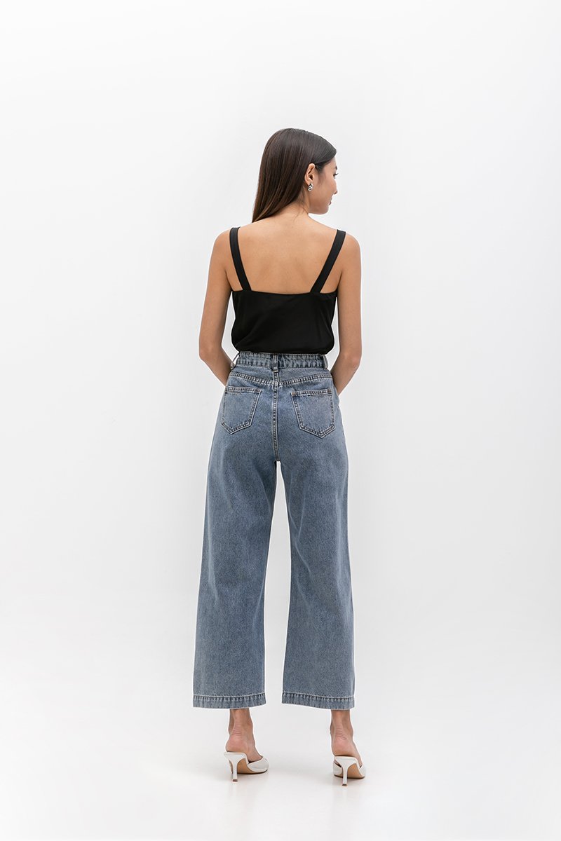 WESLEY PLEATED STRAIGHT LEG DENIM JEANS (REGULAR)