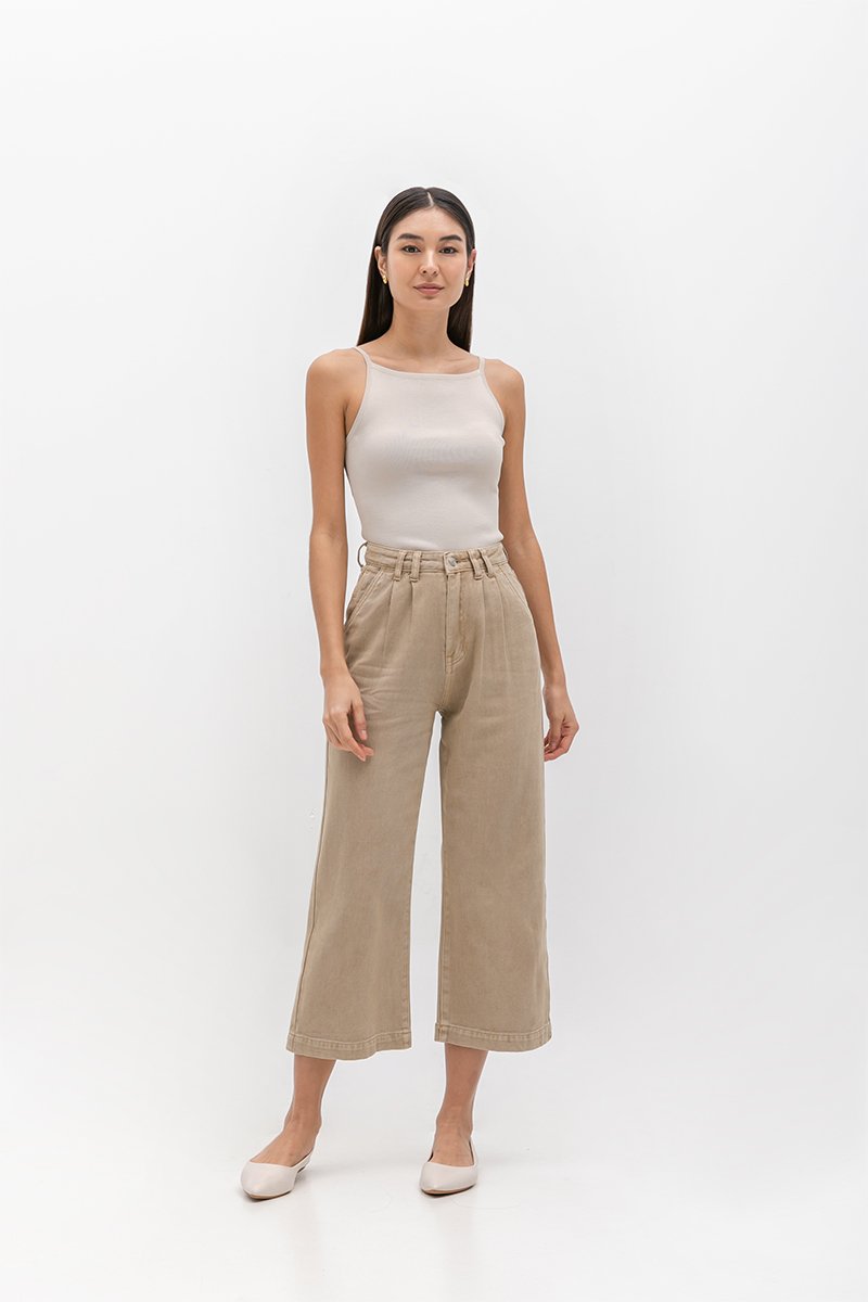 WESLEY PLEATED STRAIGHT LEG DENIM JEANS (PETITE)