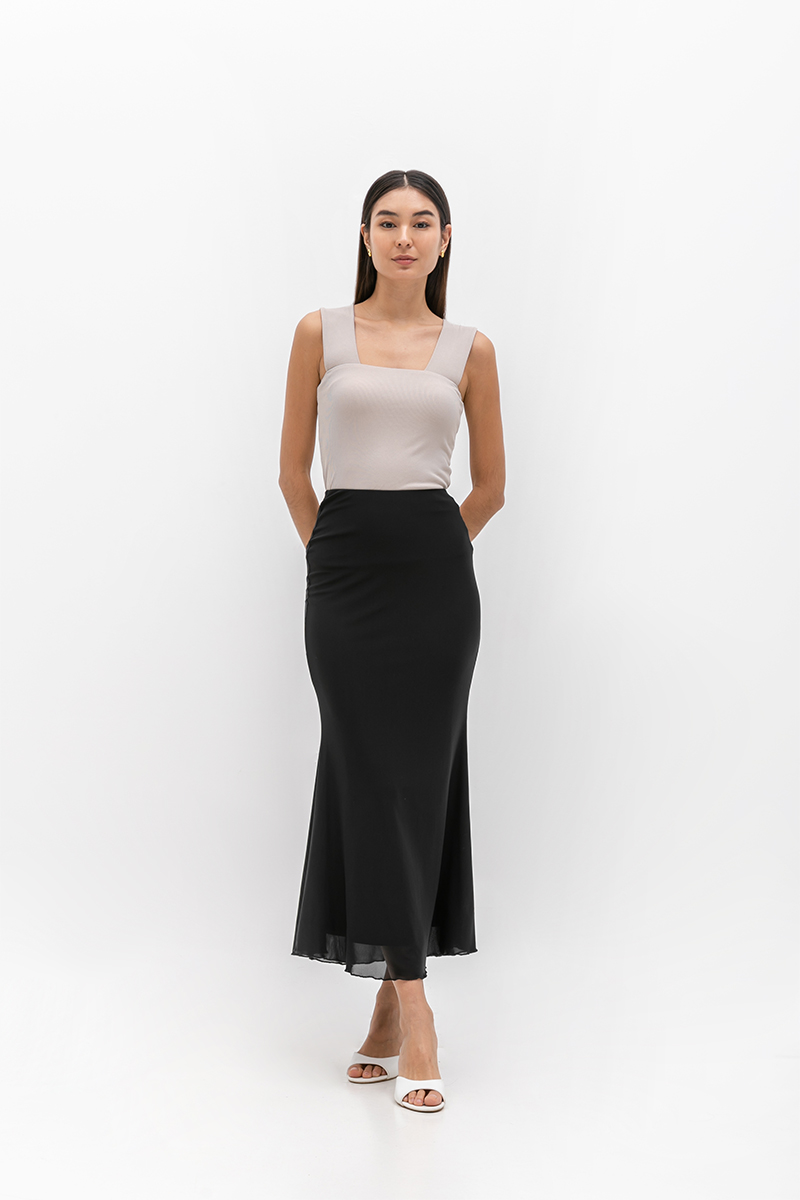 MARA FISHTAIL MAXI MESH SKIRT