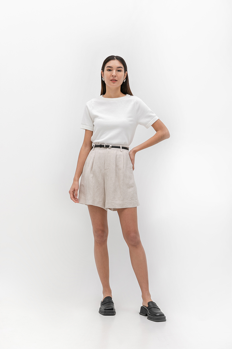 DANNI PLEATED LINEN SHORTS