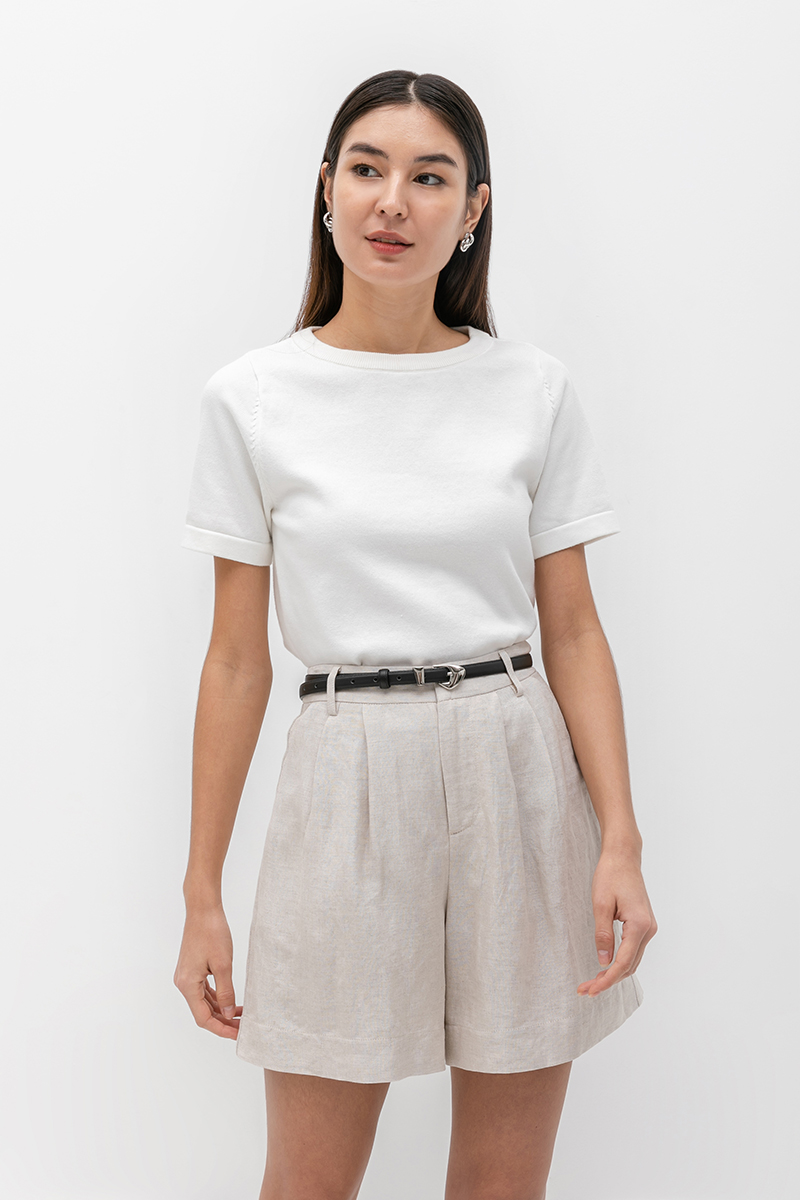 DANNI PLEATED LINEN SHORTS