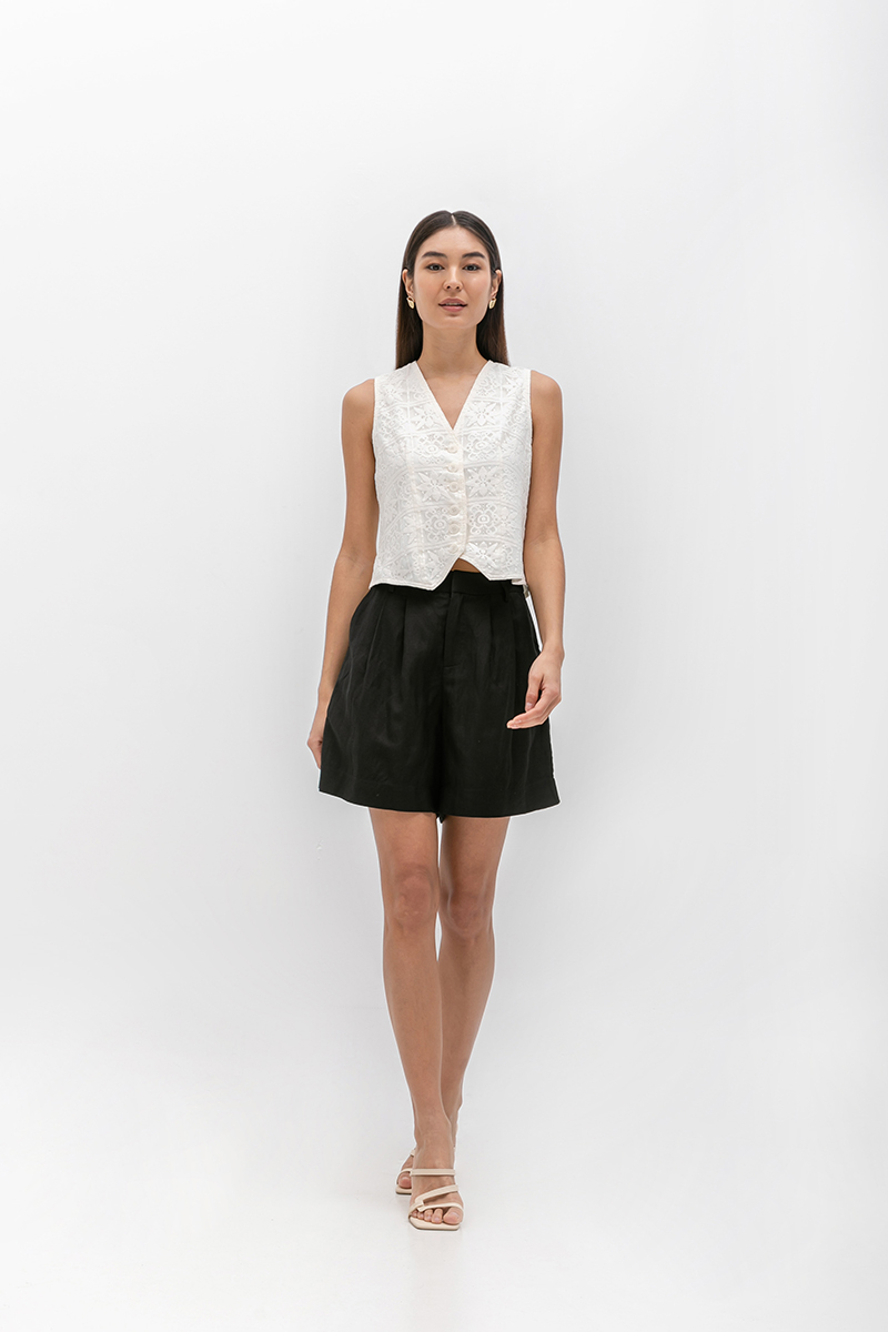 DANNI PLEATED LINEN SHORTS