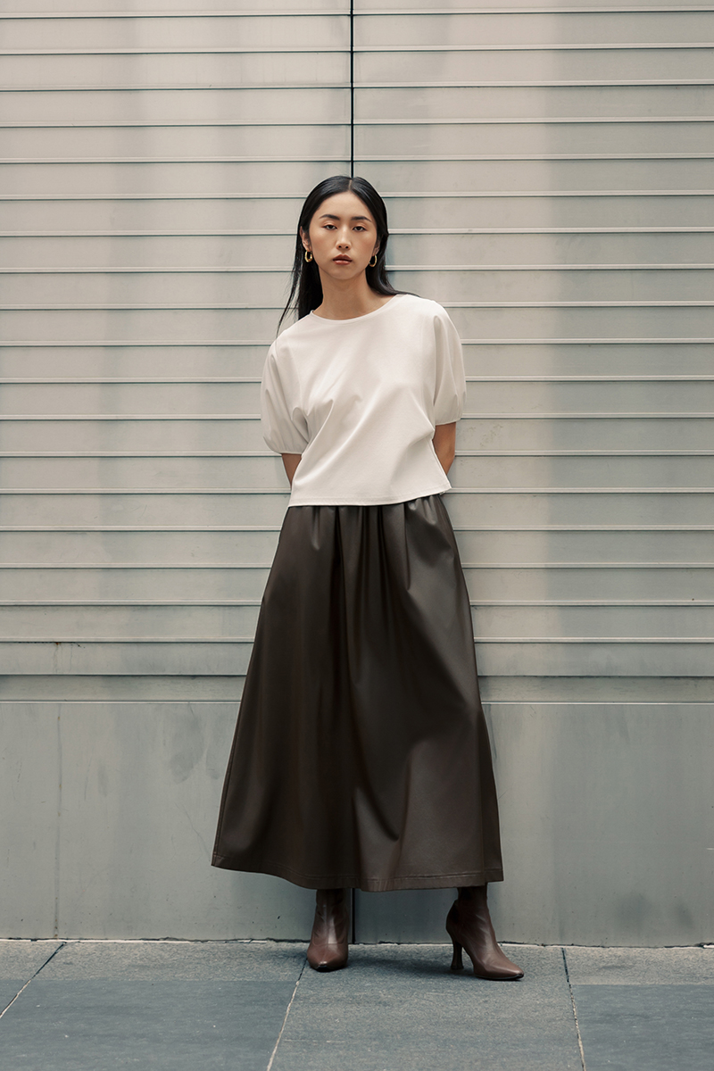 MISSHA FLARE LEATHER SKIRT