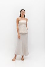 QUENTIN PADDED PEPLUM TUBE TOP