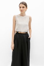 *BACKORDER* TANYA PLEATED WIDE LEG LINEN PANTS
