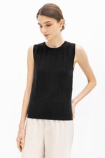REYNA PLEATED KNIT SLEEVELESS TOP