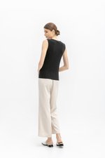 REYNA PLEATED KNIT SLEEVELESS TOP