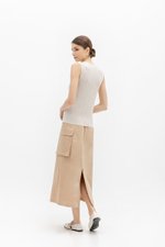 REYNA PLEATED KNIT SLEEVELESS TOP