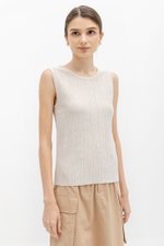 REYNA PLEATED KNIT SLEEVELESS TOP