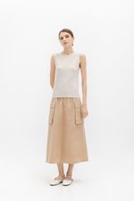 REYNA PLEATED KNIT SLEEVELESS TOP