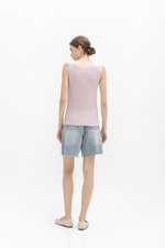 REYNA PLEATED KNIT SLEEVELESS TOP