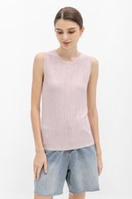 REYNA PLEATED KNIT SLEEVELESS TOP