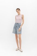 REYNA PLEATED KNIT SLEEVELESS TOP