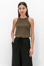 DIONNE DRAWSTRING WIDE LEG LINEN PANTS