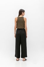 DIONNE DRAWSTRING WIDE LEG LINEN PANTS
