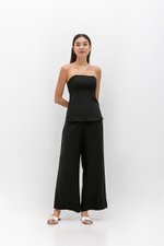 DIONNE DRAWSTRING WIDE LEG LINEN PANTS