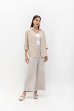 DIONNE DRAWSTRING WIDE LEG LINEN PANTS