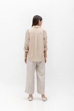 DIONNE DRAWSTRING WIDE LEG LINEN PANTS