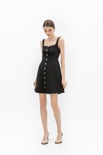 JANAE SILVER BUTTONDOWN DRESS