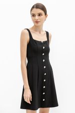 JANAE SILVER BUTTONDOWN DRESS