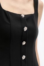 JANAE SILVER BUTTONDOWN DRESS