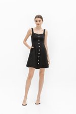 JANAE SILVER BUTTONDOWN DRESS