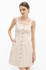JANAE SILVER BUTTONDOWN DRESS